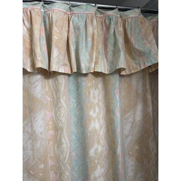 VTG Croscill Home Fashions Watercolor Shower Curtain Ruffle valance Fabric boho - Picture 7 of 11